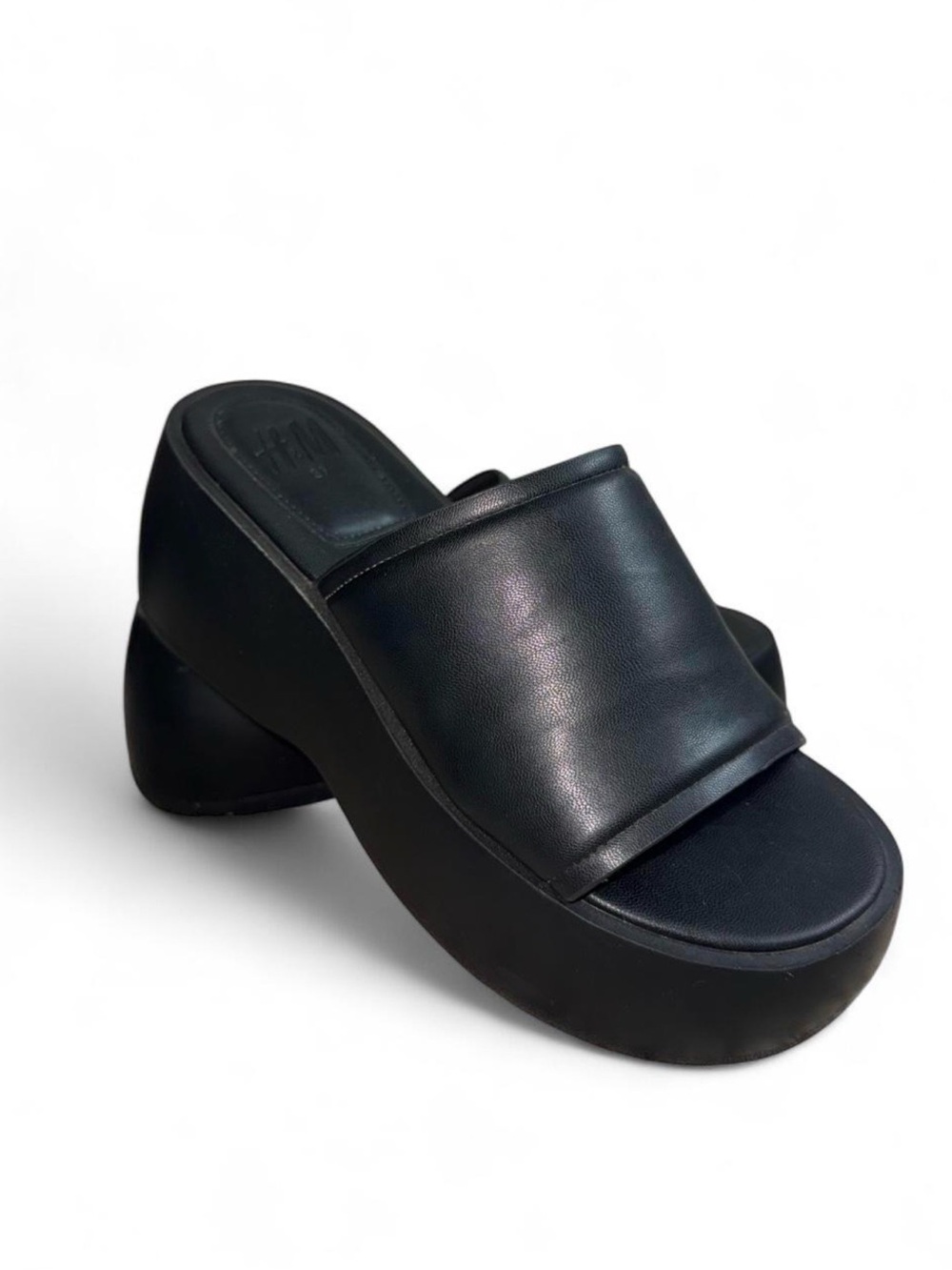 H&M Black Platform Slide Sandals